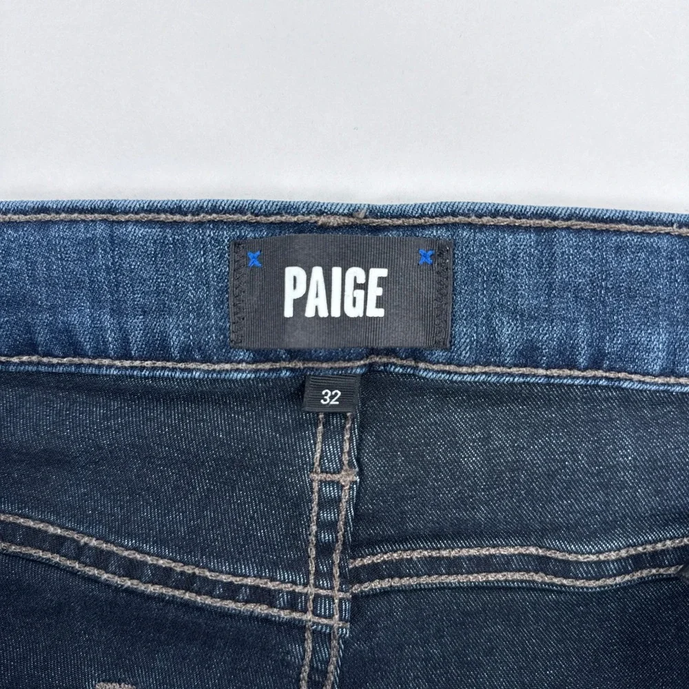 Paige Federal Slim Straight Jeans Mens 32 McGraw Blue Transcend Stretch Denim